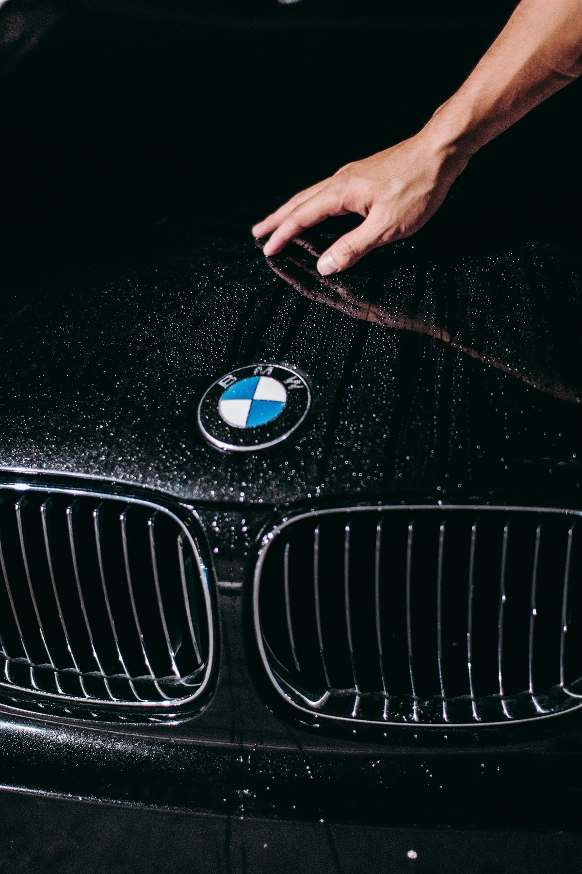 Water on a detailed vehicle